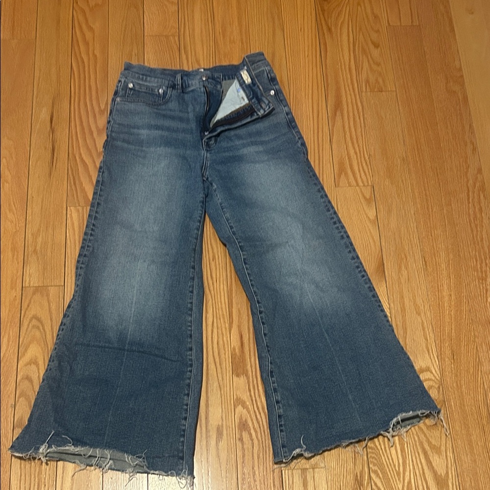 Madewell womensBlue Wide-Leg Jeans
